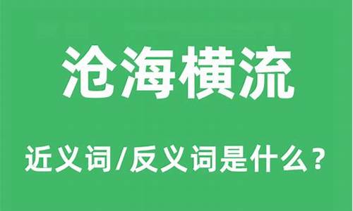 沧海横流的意思是什么-沧海横流是什么短语