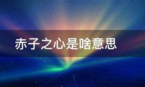 赤子之心什么意思-赤子之心什么意思打一生