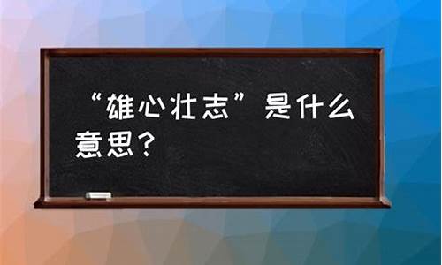 雄心壮志的意思-雄心壮志的意思和用法